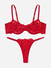 Floral Lace Underwire Lingerie Set